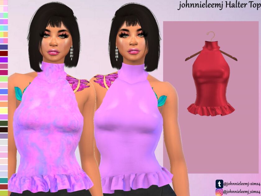 sims 4 cc johnnieleemj halter top by johnnieleemj 2