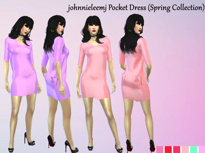 Johnnieleemj Pocket Dress(Spring Collection) By Johnnieleemj Sims 4 CC