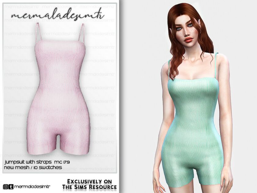 Jumpsuit With Straps MC179 By Mermaladesimtr Sims 4 CC