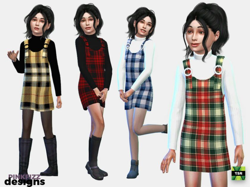 Junior Plaid Pinafore Sims 4 CC