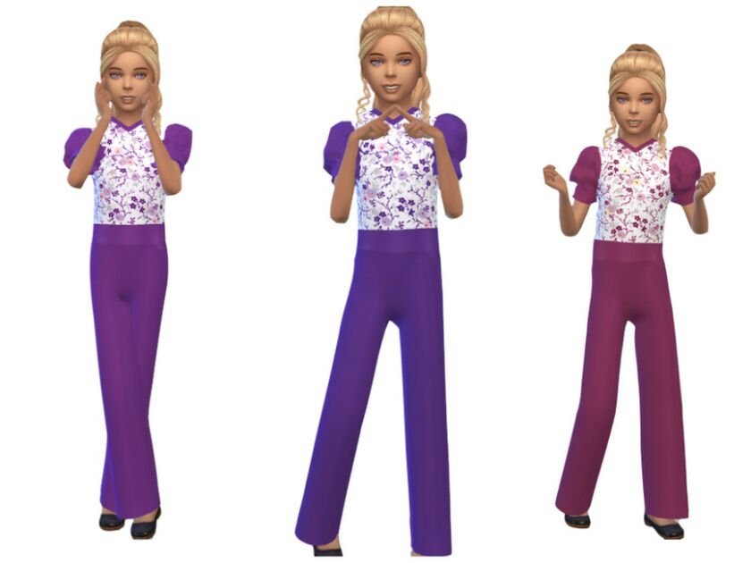 Keycamz Girl’s Jumpsuit 0430 By Erinaok Sims 4 CC