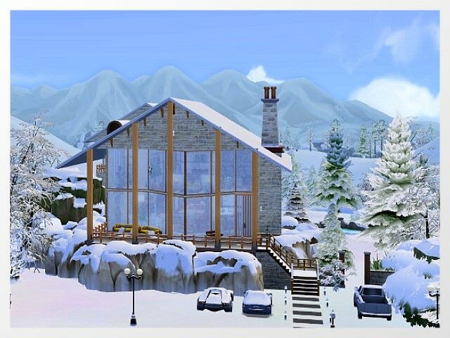 sims 4 cc kiyomatsu chalet by oldbox 2