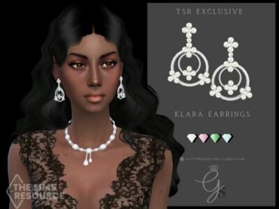 Klara Earrings By Glitterberryfly Sims 4 CC