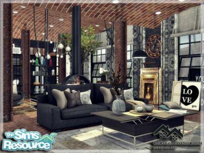 Kortez – Living Room By Marychabb Sims 4 CC