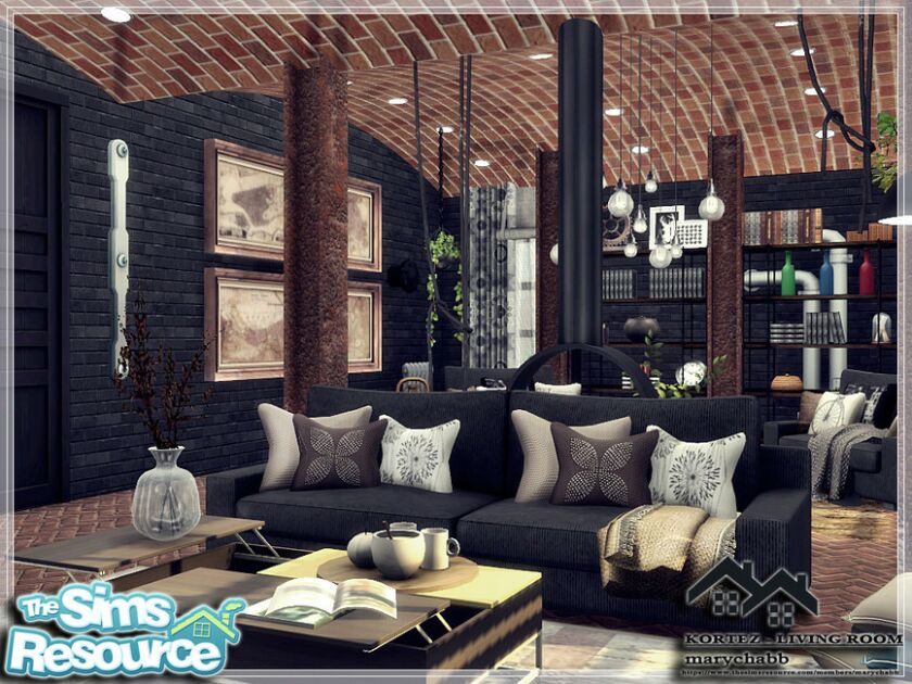 sims 4 cc kortez living room by marychabb 2