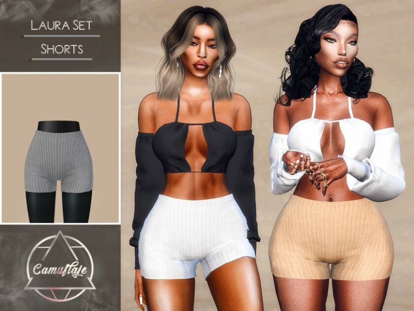 Laura SET – Shorts By Camuflaje Sims 4 CC