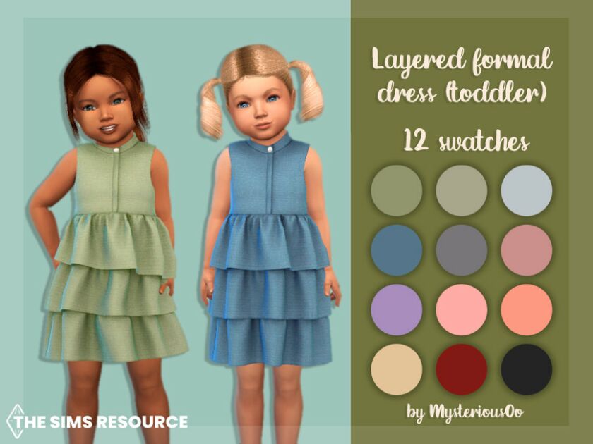 Layered Formal Dress Toddler By Mysteriousoo Sims 4 CC