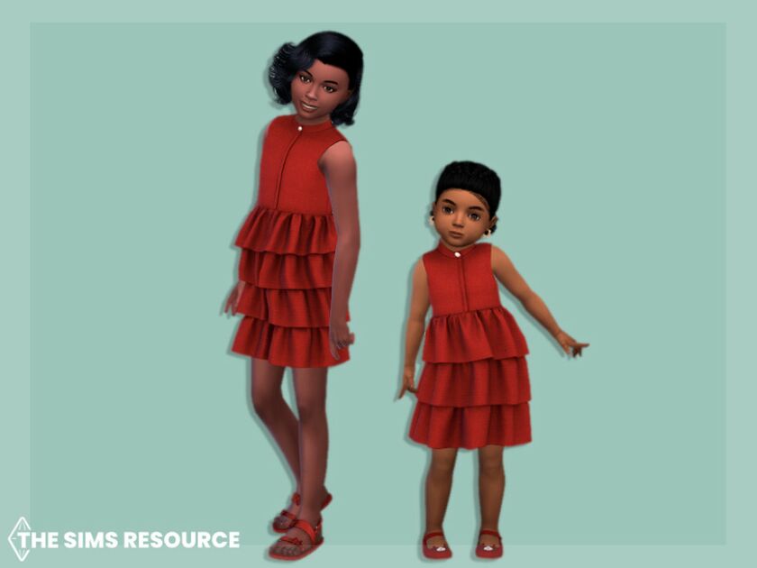 sims 4 cc layered formal dress toddler by mysteriousoo 2