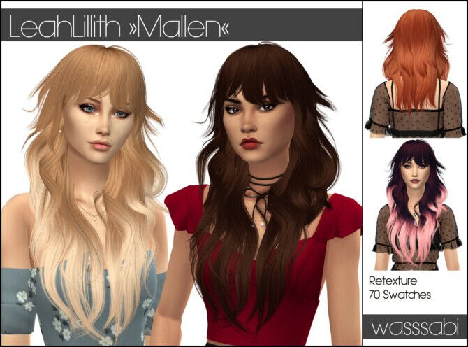 Leahlillith Mallen Hair Retextured Sims 4 CC