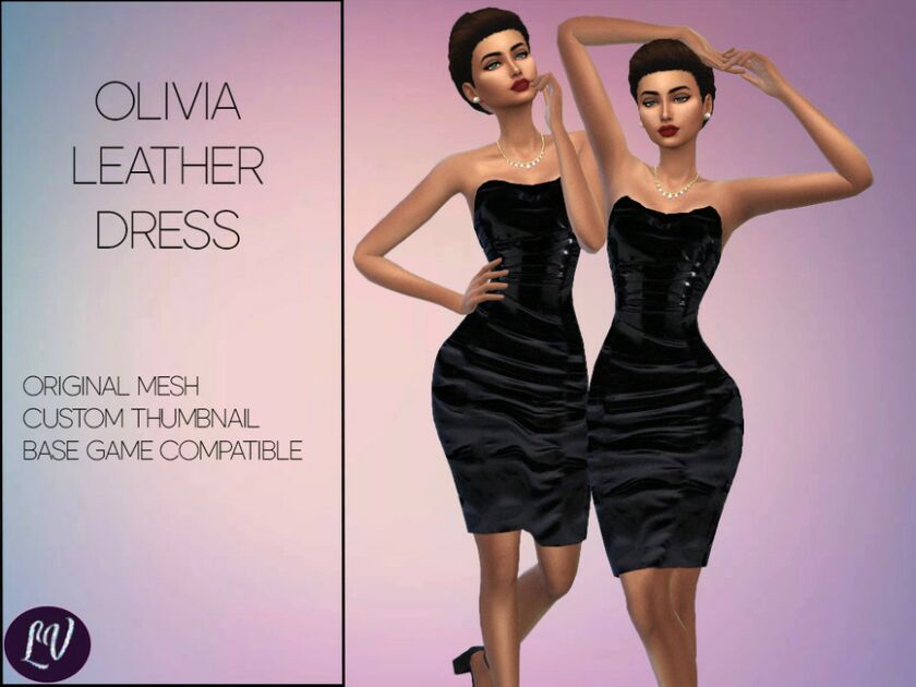 Leather Dress VOL.10 By Linavees Sims 4 CC