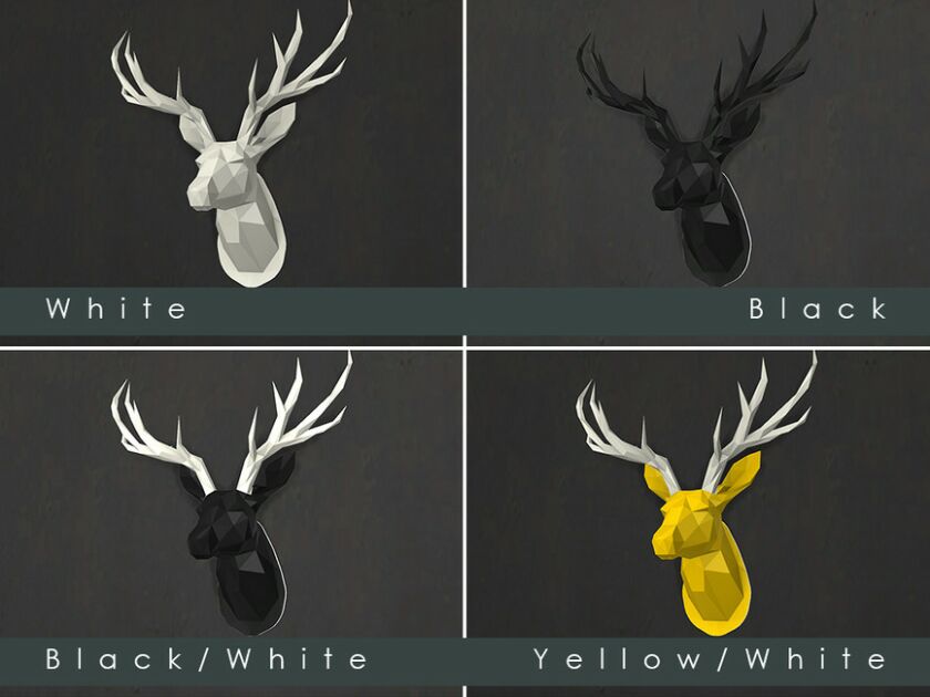 sims 4 cc led backlit wall art origami deer head wall lamp by tyravb 2