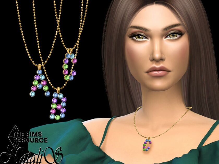 Letter ABC Multicolor Pendant SET By Natalis Sims 4 CC