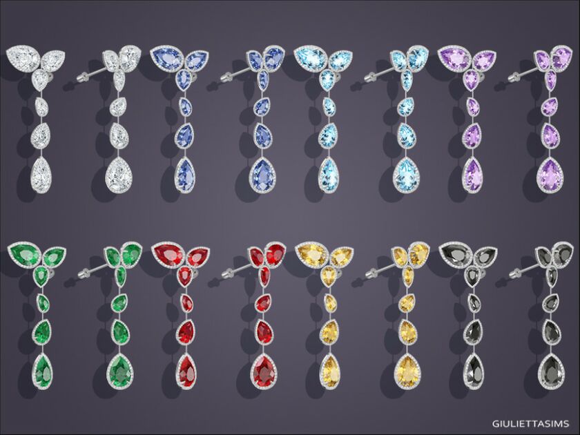 sims 4 cc lola drop crystal earrings by feyona 2