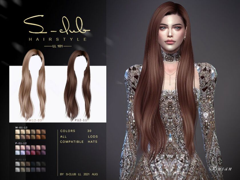 Long Hair (Susan) By S-Club Sims 4 CC