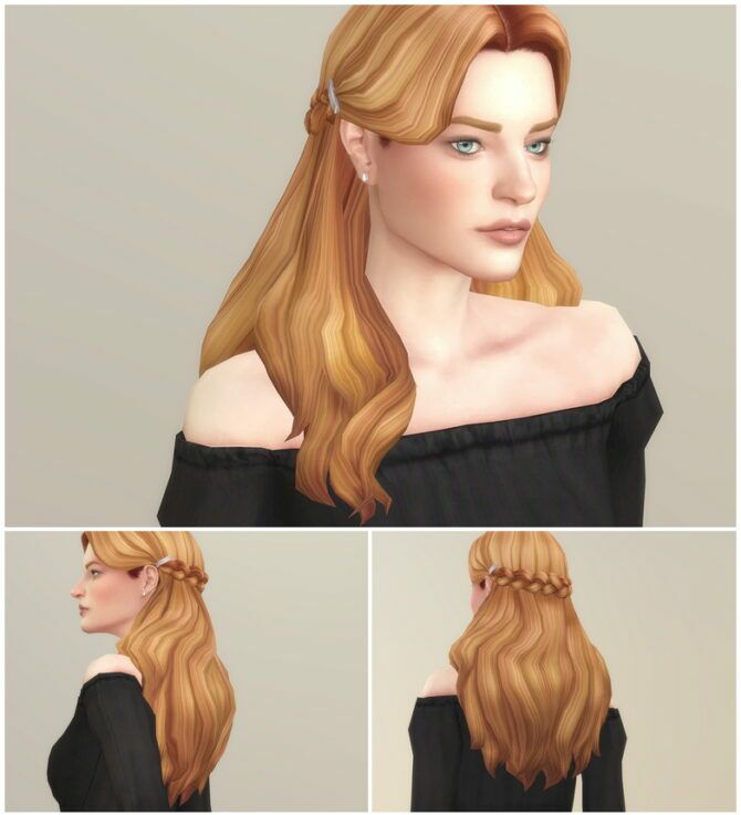 Long Wavy Braid Curl Hair V1 Sims 4 CC