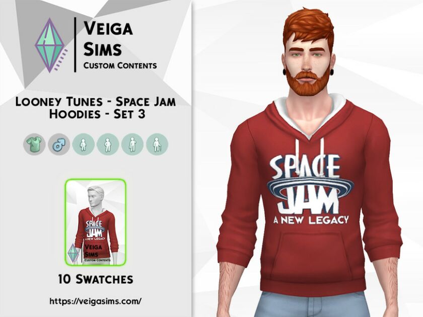 Looney Tunes – Space JAM Hoodies – SET 3 Sims 4 CC