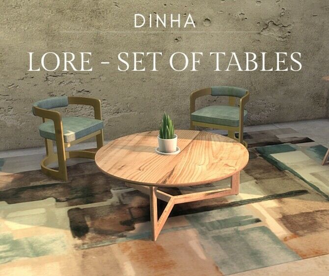 Lore SET Of Tables Sims 4 CC