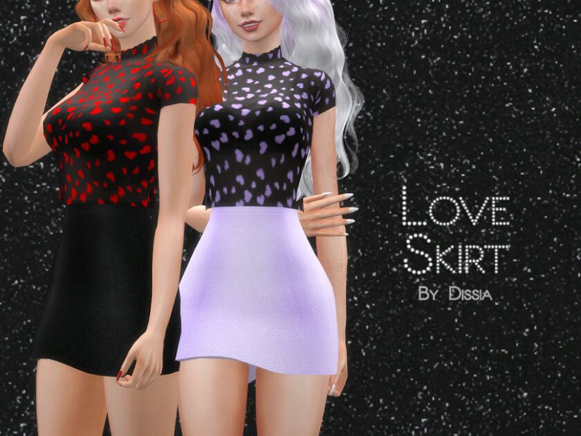 Love Skirt By Dissia Sims 4 CC