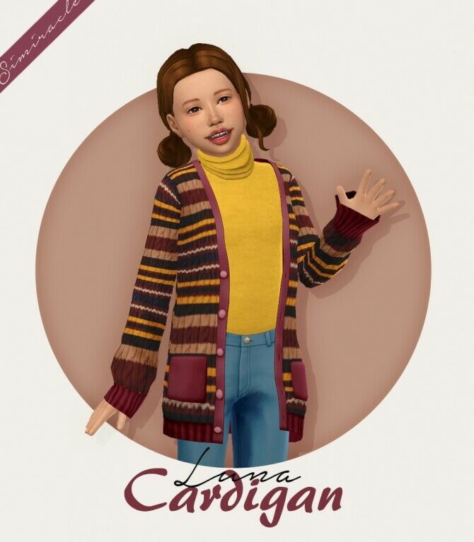 Luna Cardigan Kids Version Sims 4 CC