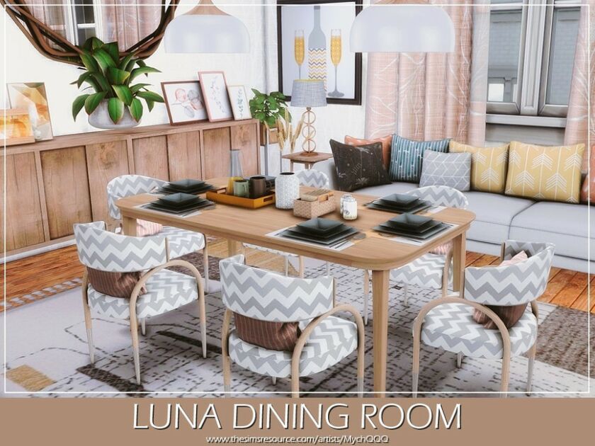 Luna Dining Room By Mychqqq Sims 4 CC