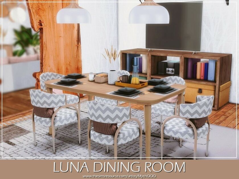 sims 4 cc luna dining room by mychqqq 2