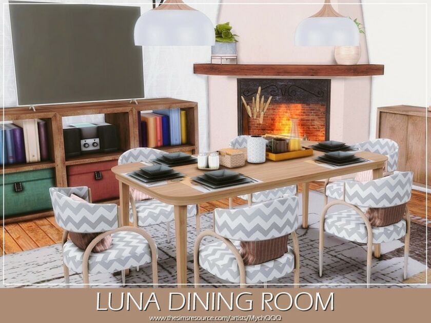 sims 4 cc luna dining room by mychqqq 3