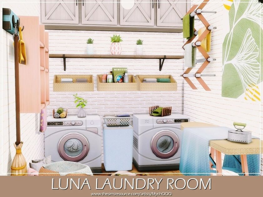 sims 4 cc luna laundry room by mychqqq 2