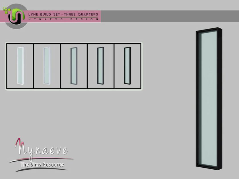 Lyne Build SET IV – Three Quarters Window – 1×1 Left Sims 4 CC