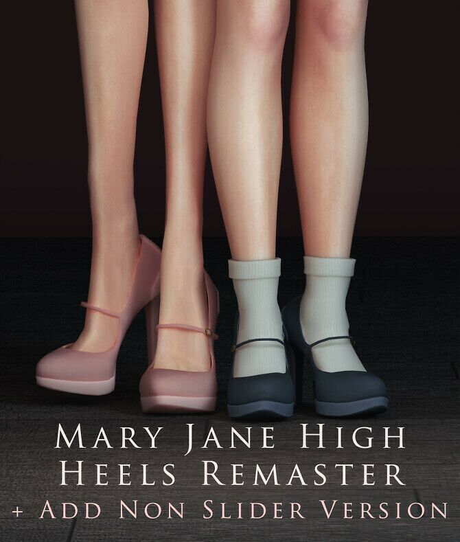 Mary Jane High Heels Remaster Sims 4 CC