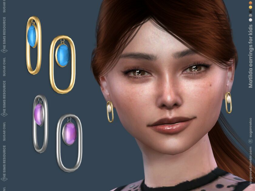 Matilda Earrings For Kids Sims 4 CC