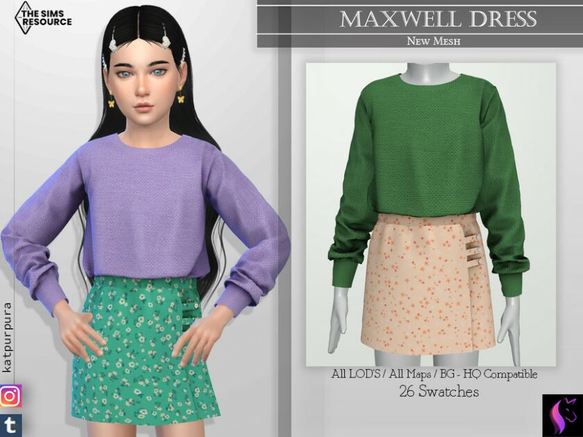 Maxwell Dress By Katpurpura Sims 4 CC