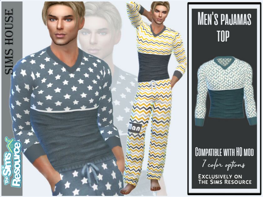 Men’s Pajamas TOP Sims 4 CC