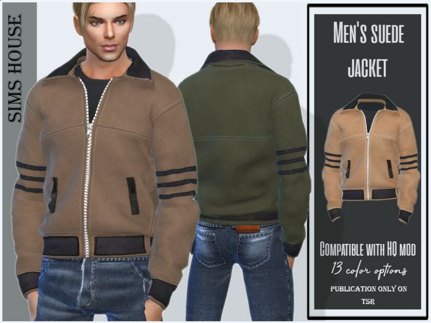 Men’s Suede Jacket Sims 4 CC