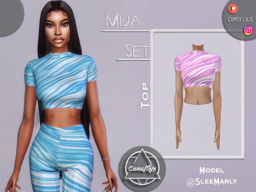 Mija SET – TOP By Camuflaje Sims 4 CC