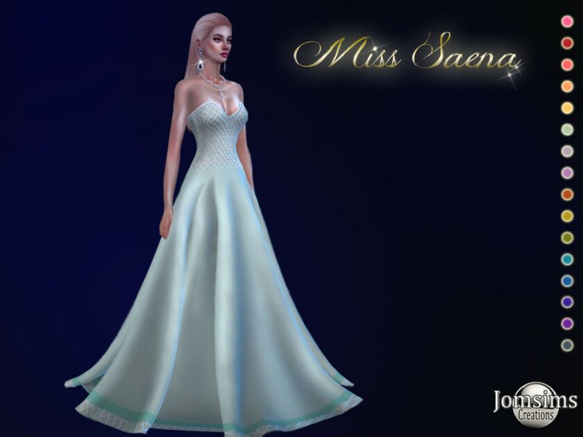 Miss Saena Dress By Jomsims Sims 4 CC