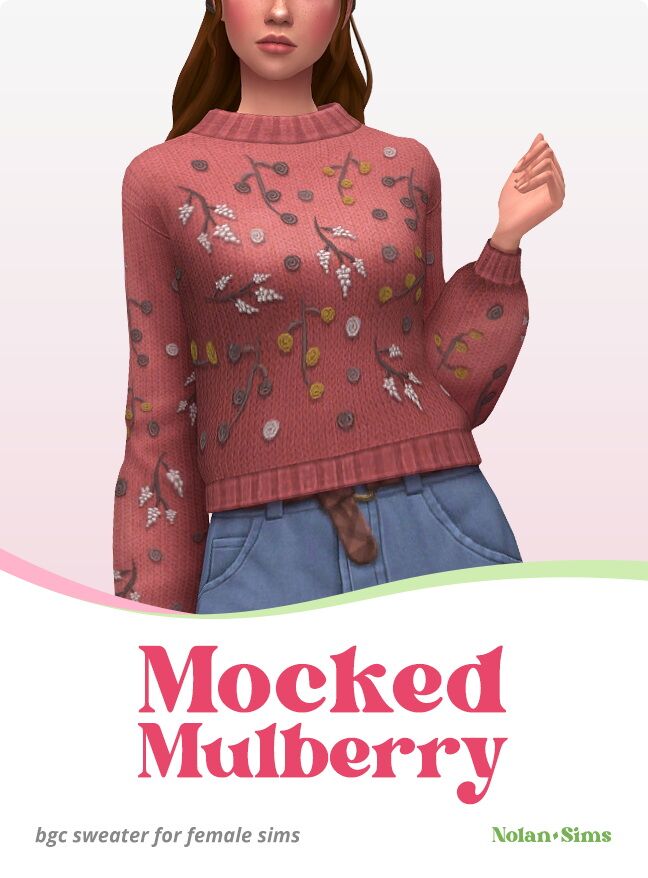 Mocked Mulberry Sweater Sims 4 CC