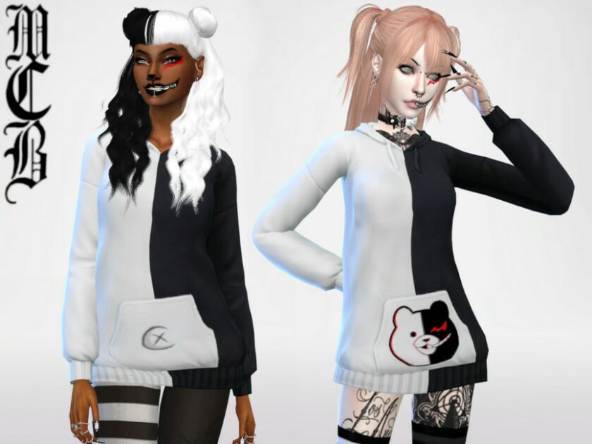 Monokuma Hoodie By Maruchanbe Sims 4 CC