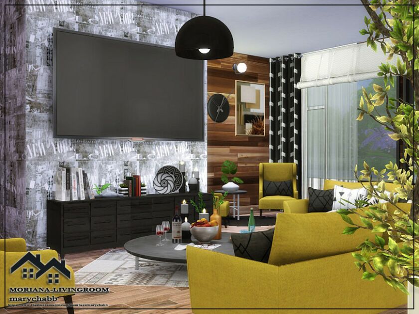 sims 4 cc moriana livingroom by marychabb 2