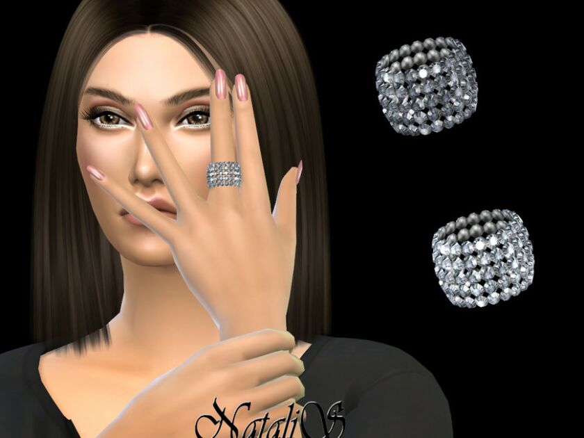 Natalis_Extra Wide Crystal Ring By Natalis Sims 4 CC