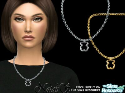 Natalis_Teddy Bear Pendant Necklace Sims 4 CC