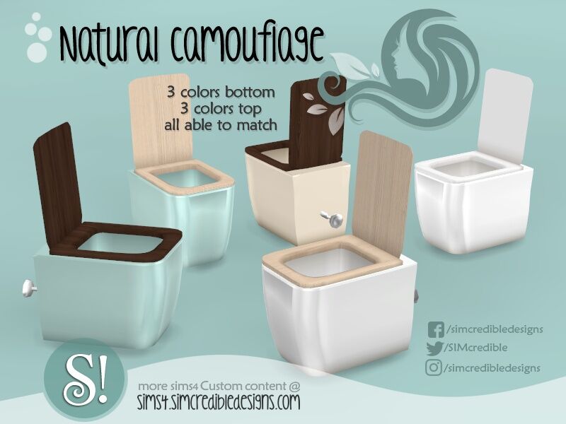 Natural Camouflage Toilet Sims 4 CC