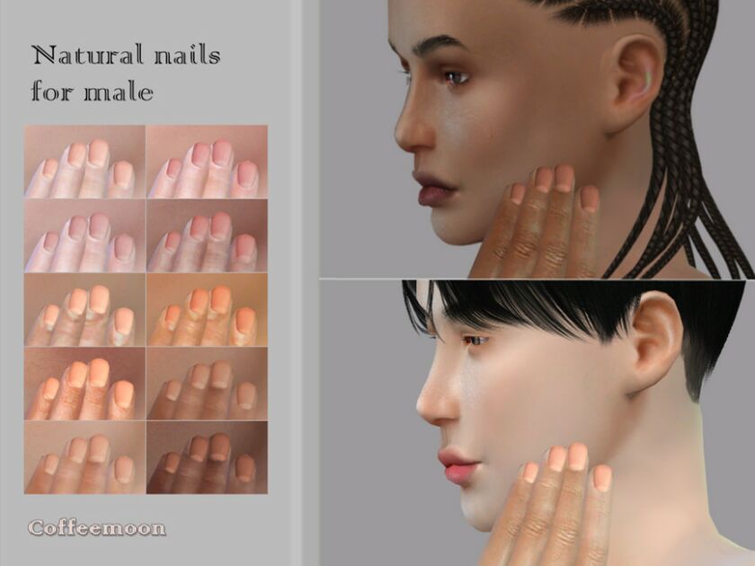 Natural Nails For Male By Coffeemoon Sims 4 CC