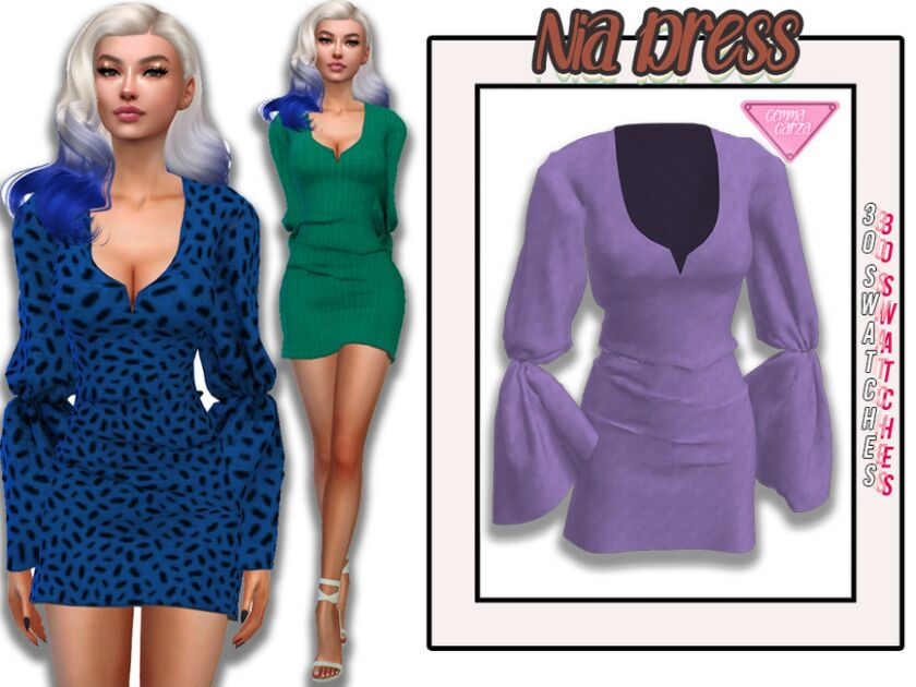 NIA Dress By Gemmagarza Sims 4 CC