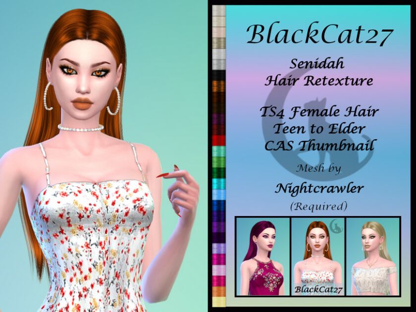 Nightcrawler Senidah Hair Retexture Sims 4 CC