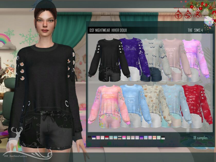 Nightwear Hiver Doux By Dansimsfantasy Sims 4 CC