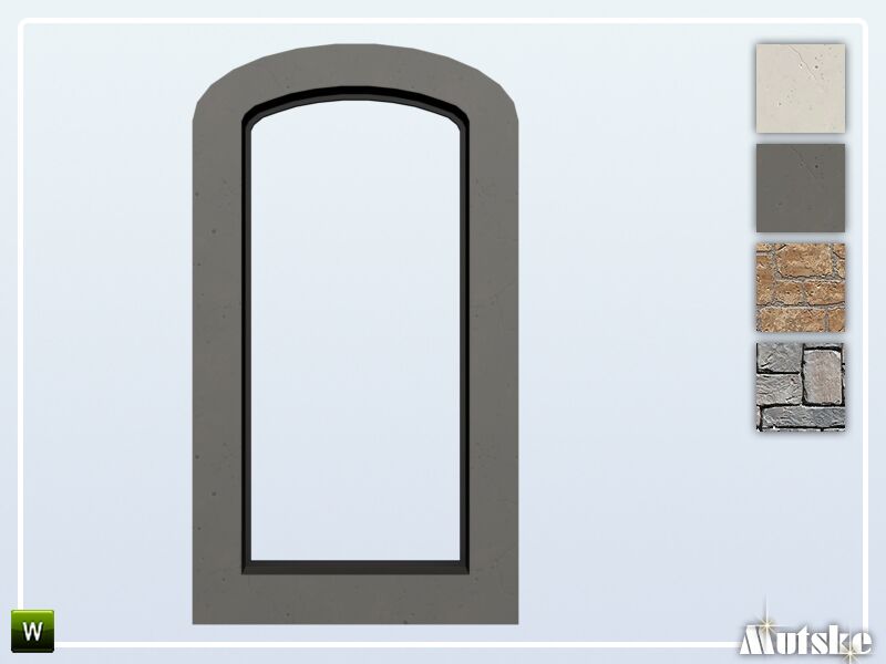 Nome Window Arch MID Wall 2×1 Sims 4 CC