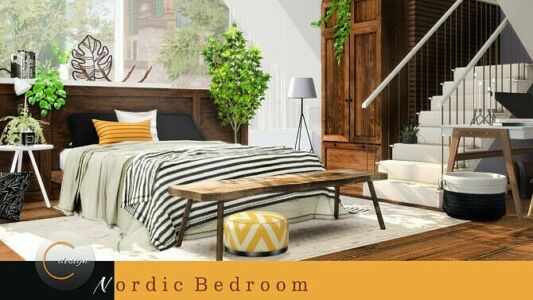 Nordic Bedroom Sims 4 CC