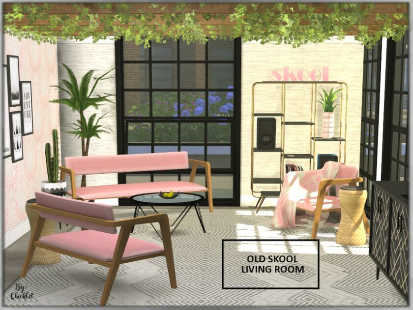 sims 4 cc old skool sitting room part 1 by chicklet 2