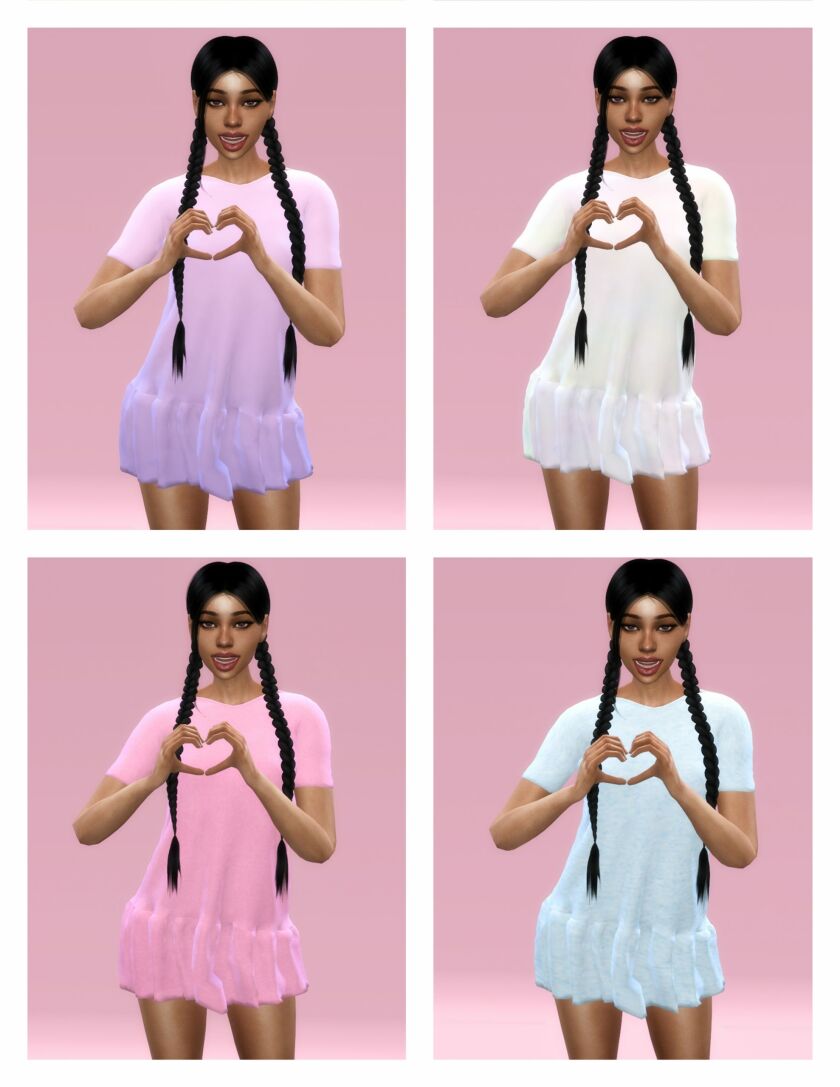 Oversized Frill Dress Sims 4 CC