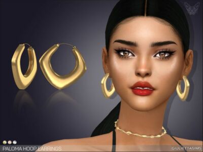 Paloma Hoop Earrings By Feyona Sims 4 CC